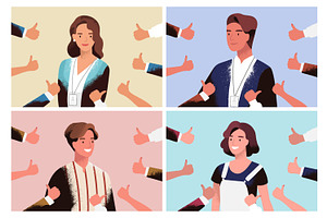 Public recognition concept set, a Person Illustration by Good Studio