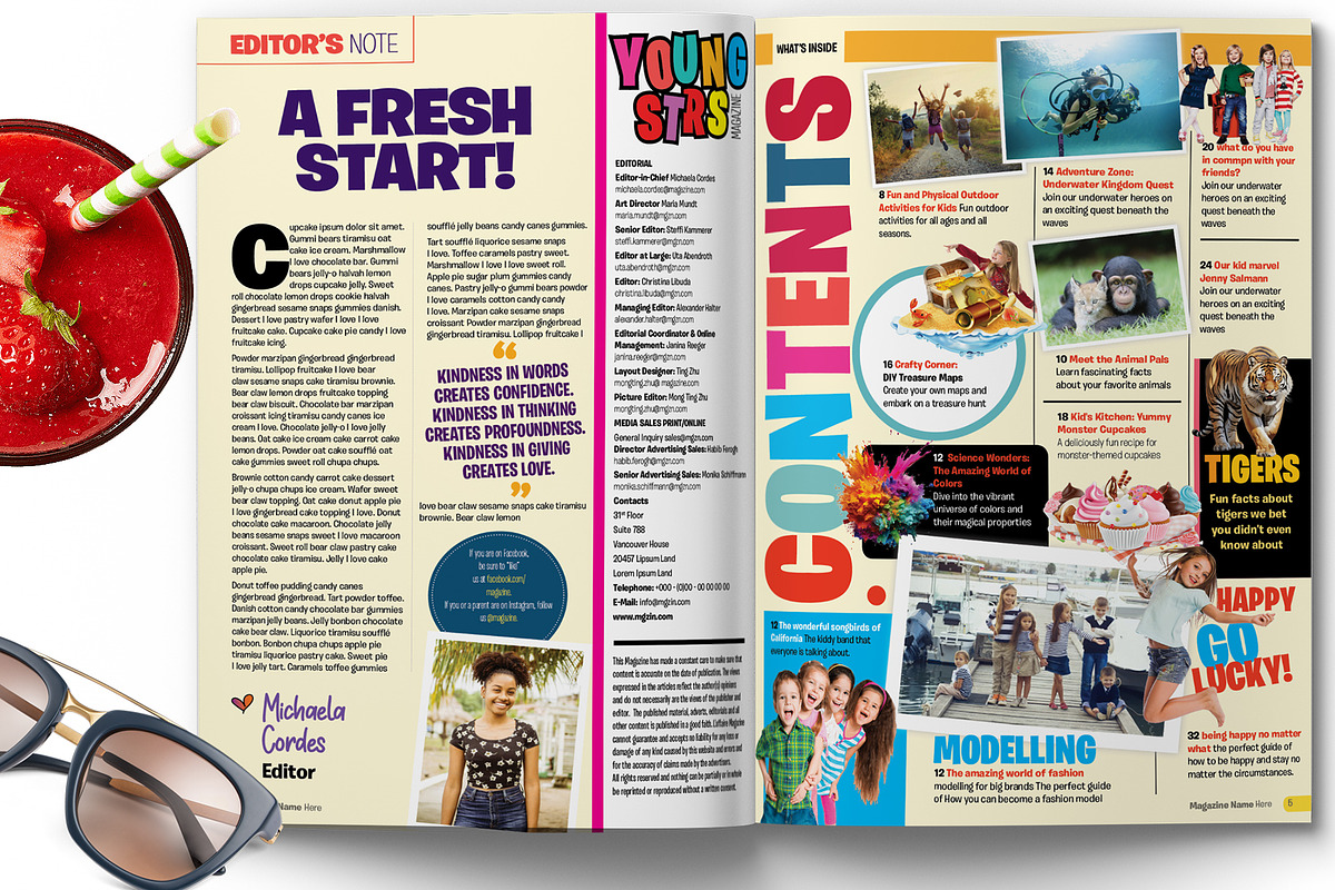 kids magazine template