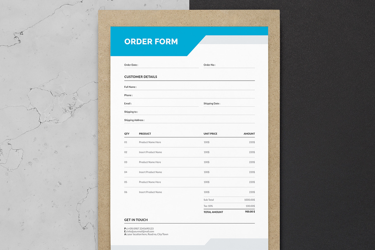 Order form Design | Word preview 3
