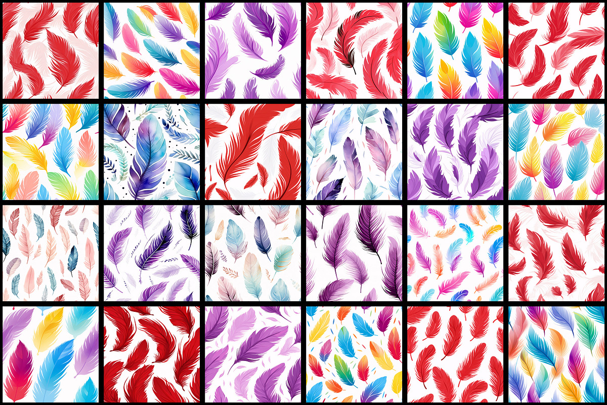 Feathers Seamless Pattern, a Pattern Graphic by Forhadx5 (Photo 4 of 7)