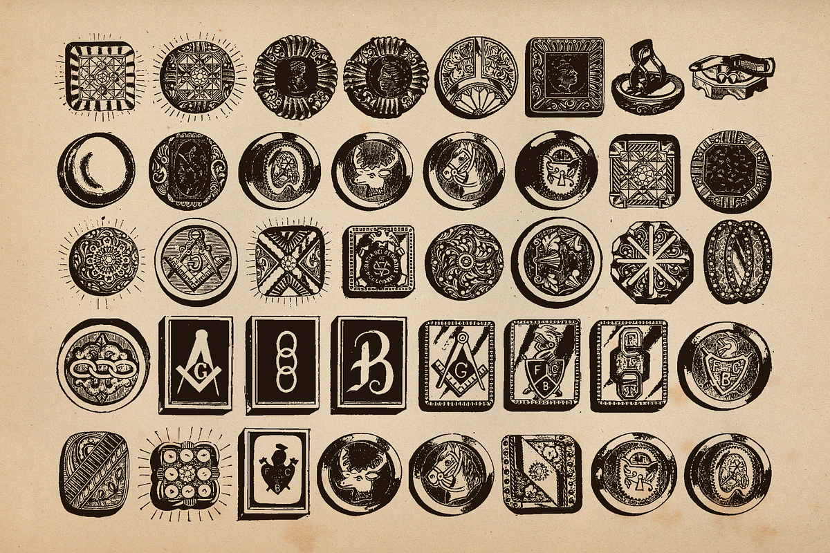 130 Vintage Illustrations - Buttons, an Illustration by Meglenov (Photo 4 of 5)