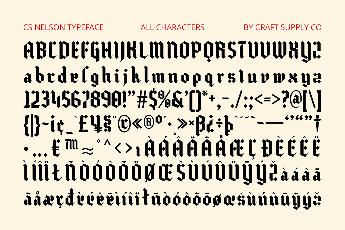 CS Nelson – Gothic Font, a Serif Font by Craft Supply Co. (Photo 8 of 8)