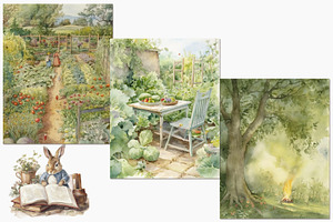 Watercolor Summer Garden Set