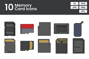Memory Card Outline Color Icons, a Duotone Icon by erifqizeicon