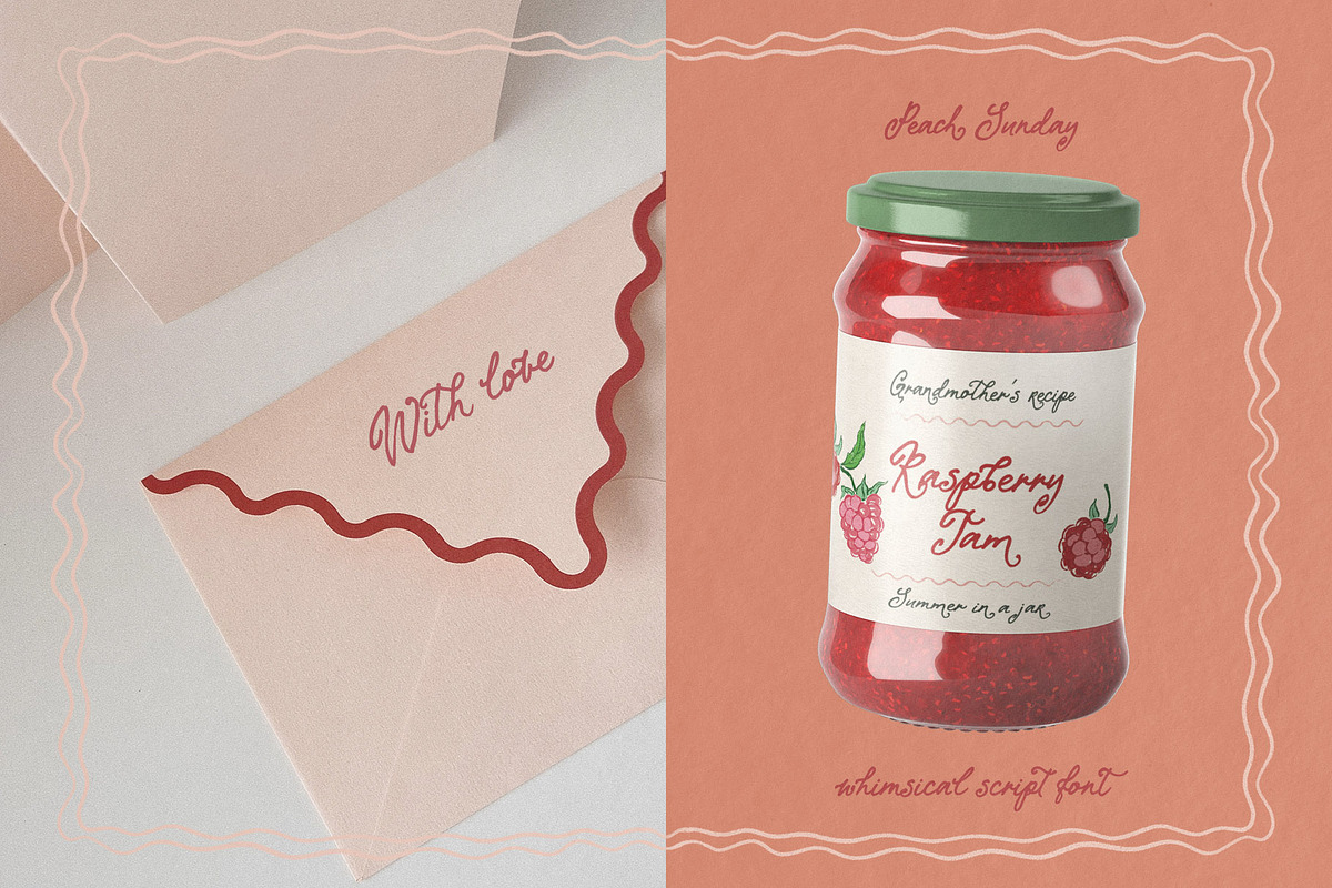 Whimsical script font Peach Sunday, a Script Font by TD fonts (Photo 3 of 9)