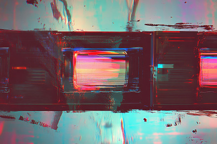 VHS tape effects with vintage rewind, a Photo by Iftikhar Alam