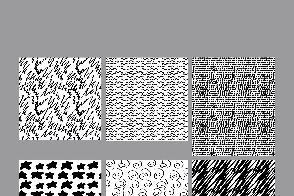 Seamless Pattern Hand Drawn B&W, a Pattern Graphic by Zebra-Finch (Photo 2 of 2)