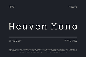 Heaven Mono – Monospace Serif, a Serif Font by RagamKata