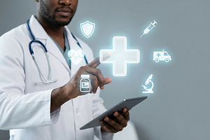 medicine doctor, virtual interface, a Health & Medical Photo by itakdalee