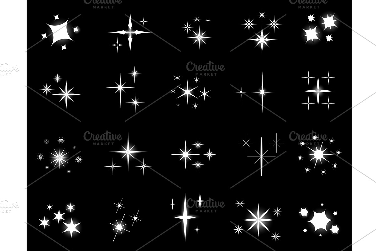 Shining sparks black silhouettes, an Object Illustration by Vectorbuum