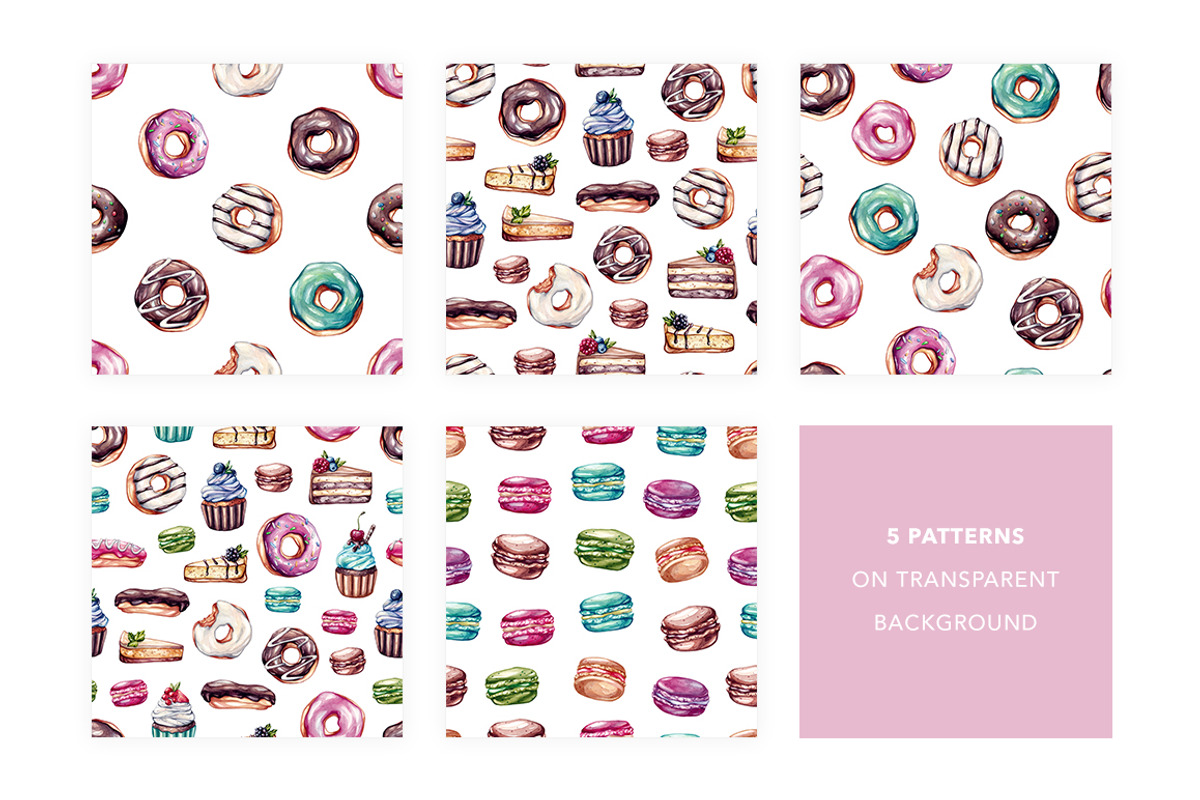 Sweet Dreams. Watercolor Sweets, a Food Illustration by Olga Olmix (Photo 4 of 12)