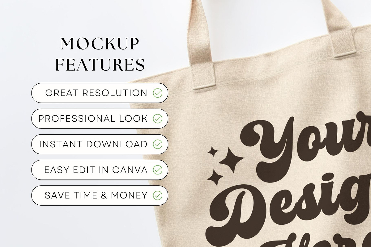 Natural Tote Bag Mockup, Flat Lay, a Merchandise Mockup by OniriqveDesigns (Photo 2 of 3)
