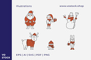 Christmas Characters Set, an Animal Illustration by vo.stock (Thumbnail 4 of 5)