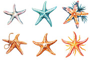 Starfish Watercolor Clipart Bundle, an Illustration by Pixels.Craft (Thumbnail 5 of 8)