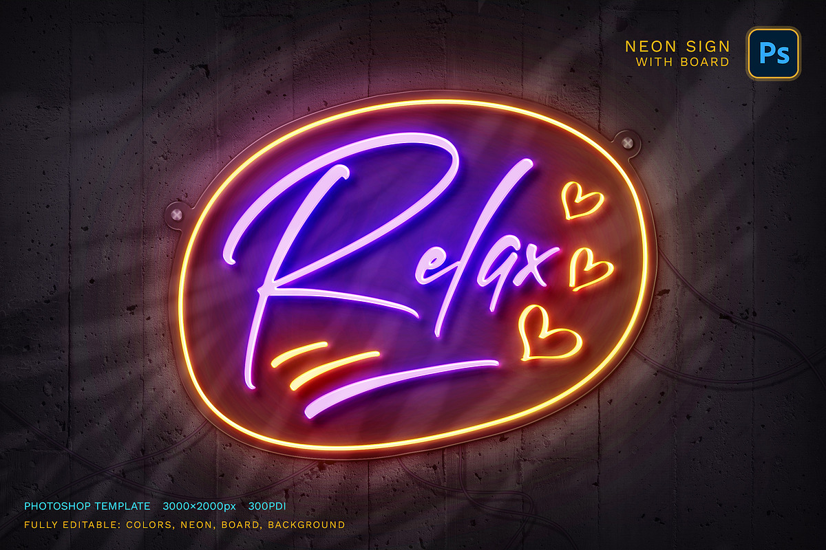 Neon Sign Board, an Action Add-On by Andrew Skoch Design (Photo 4 of 8)