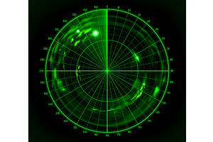 Ship radar screen military sonar, a Technology Illustration by Vector Tradition
