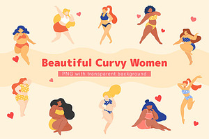 Beautiful Diverse Curvy Women Set