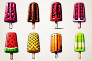 Watercolor Summer Ice-Cream Clipart, an Illustration by RobertsArt (Thumbnail 2 of 5)
