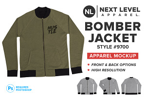 Next Level 9700 Bomber Jacket Mockup