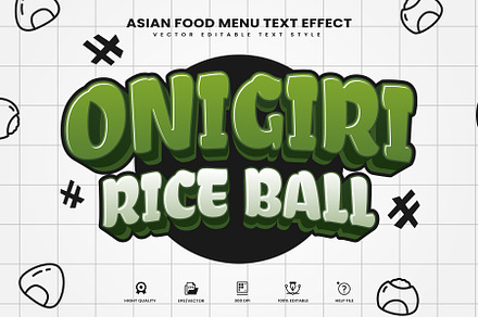 Onigiri Food Editable Text Effect