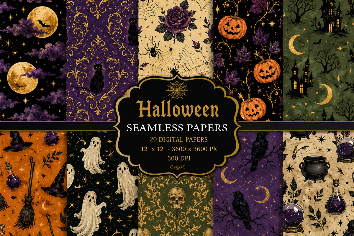 Halloween Digital Paper, a Texture Graphic by Printable Design Store (Photo 1 of 4)