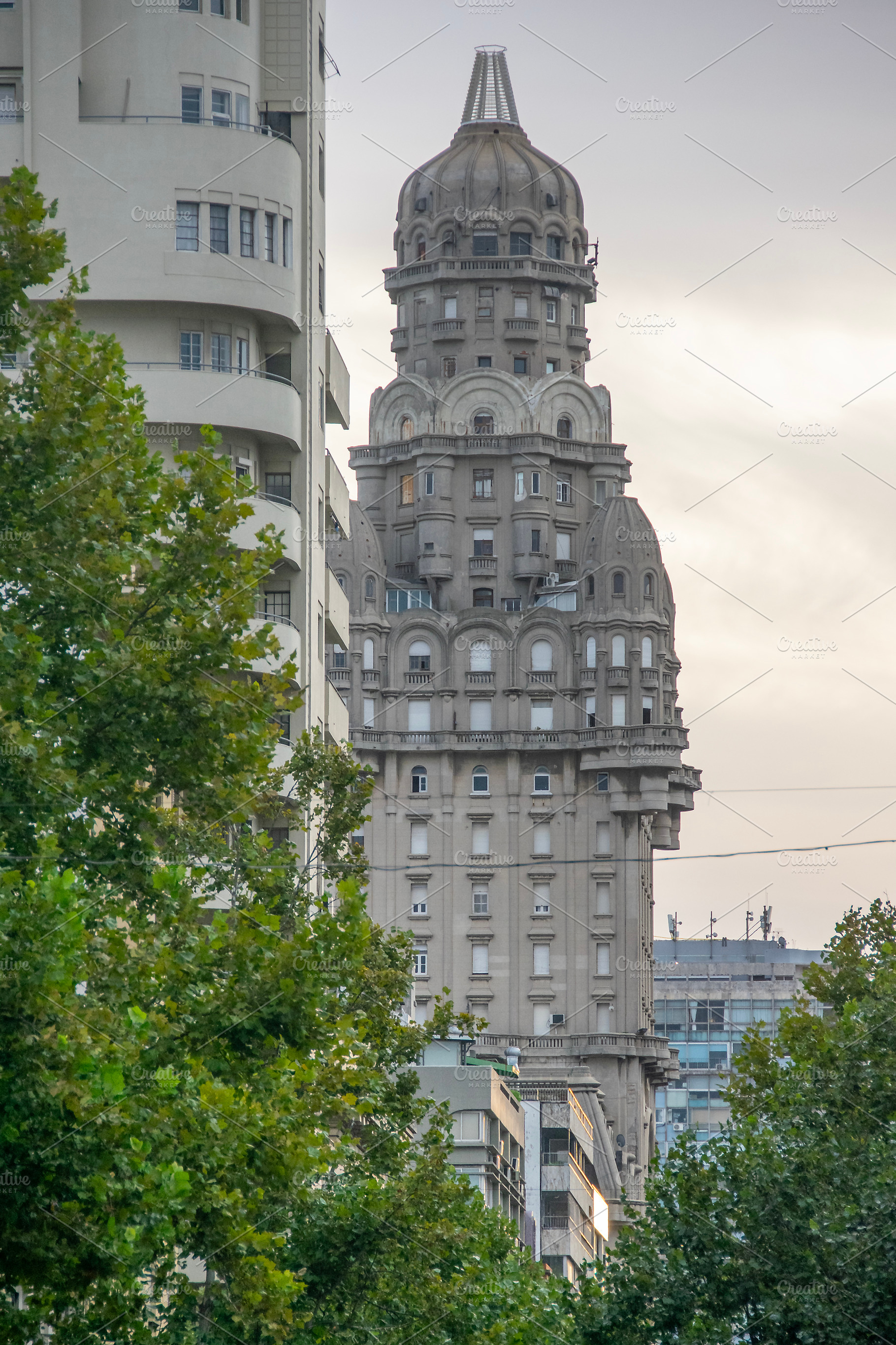 Twilight view of palacio salvo in montevideo, an Architecture Photo by DanFLCreativo