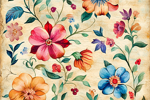 Vintage Floral Embroidery Pattern