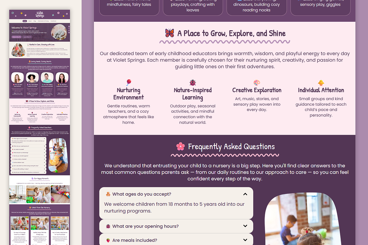 Nursery and Preschool Website preview 7