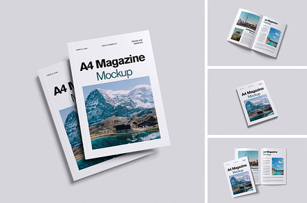 A4 MAGAZINE MOCKUP, a Books & Magazine Mockup by xavier_studio