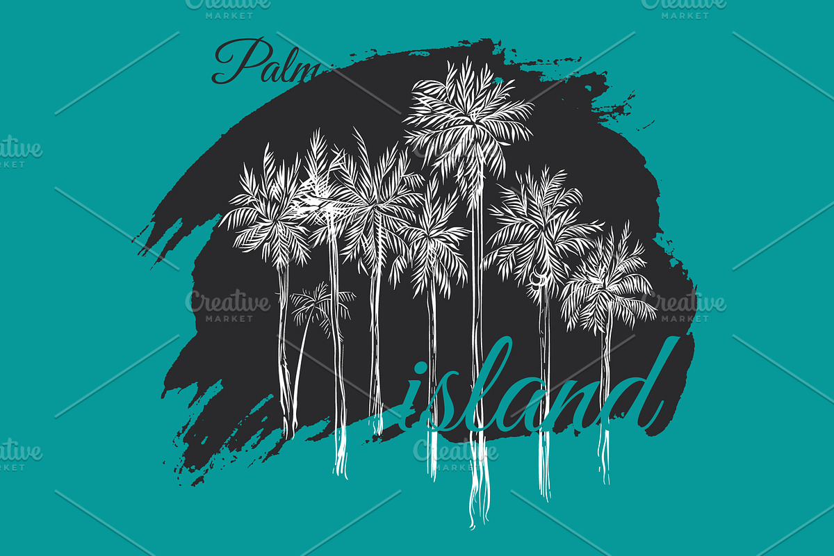 Palm Trees Drawings in Grunge Stylle, a Texture Illustration by Adiemus (Photo 6 of 7)