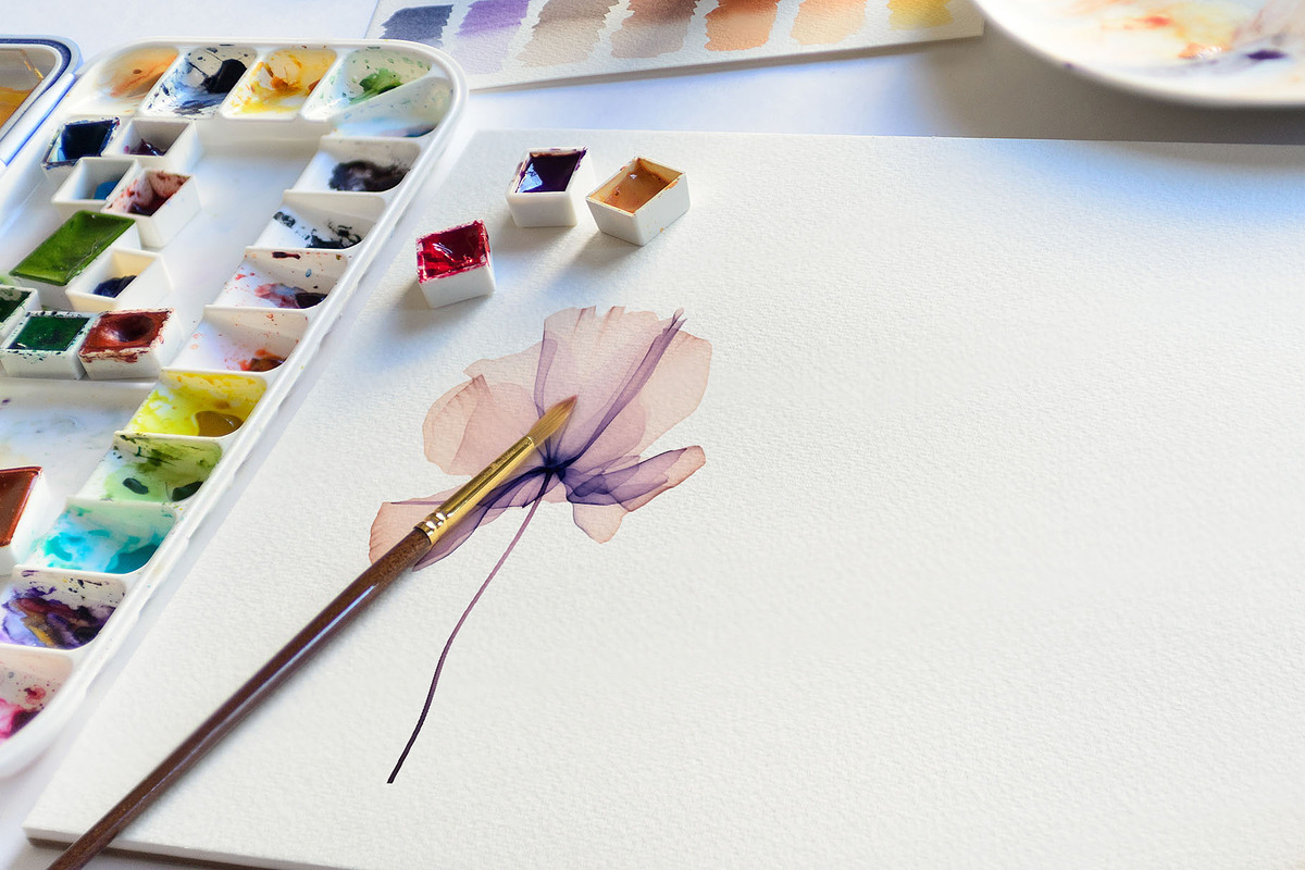 Watercolor Translucent Flower Vector, a Pattern Graphic by Deckar_art (Photo 4 of 5)