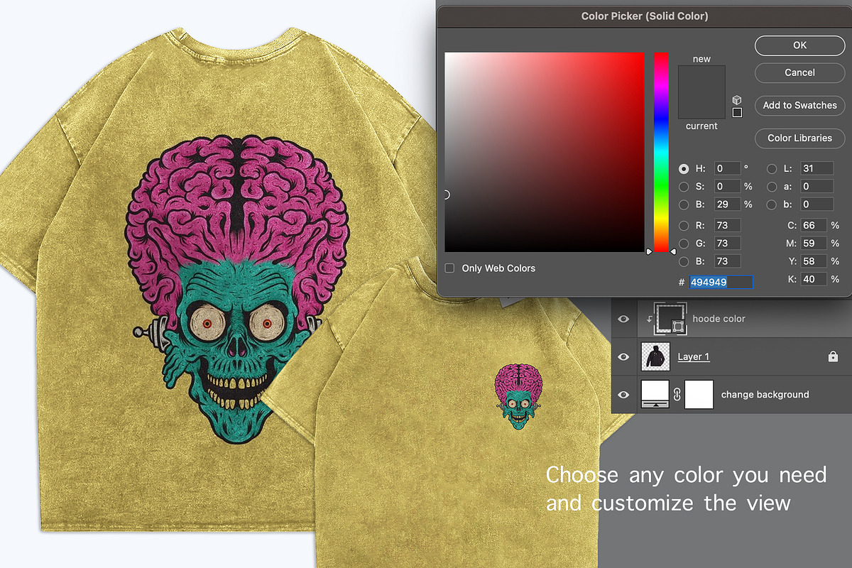 oversize Washed T Shirt PSD Mockup, a Shirt Mockup by NH graphic (Photo 3 of 4)