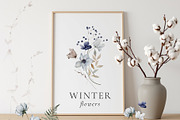 Winter Flowers Watercolor Set, a Decorative Illustration by Watercolor_Ma (Thumbnail 2 of 8)