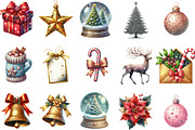 Glitter Christmas Elements Clipart, an Illustration by Designking (Thumbnail 2 of 5)