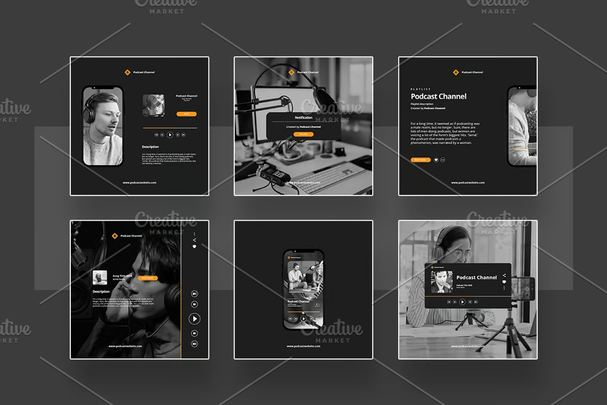 Set of Podcast Instagram Template, a Social Media Template by Dimas Rizki Pratama (Photo 8 of 12)