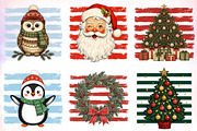 Vintage Christmas Striped PNG Bundle, an Object Illustration by Libby Wishes (Thumbnail 2 of 4)