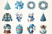 Blue Christmas Clipart Bundle, an Illustration by Libby Wishes (Thumbnail 2 of 7)