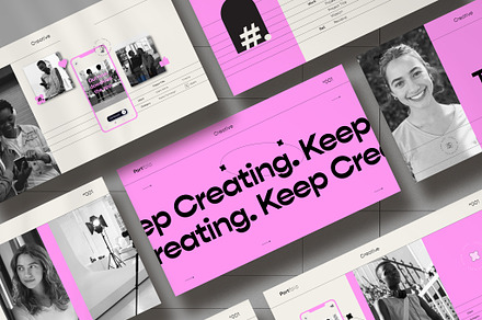 Creative Portfolio with Pink Accents