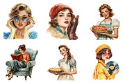 Vintage Retro Pin Up Girl PNGs, an Illustration by SinaCreation (Thumbnail 2 of 5)