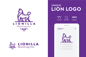 Modern Lion Vector Logotype