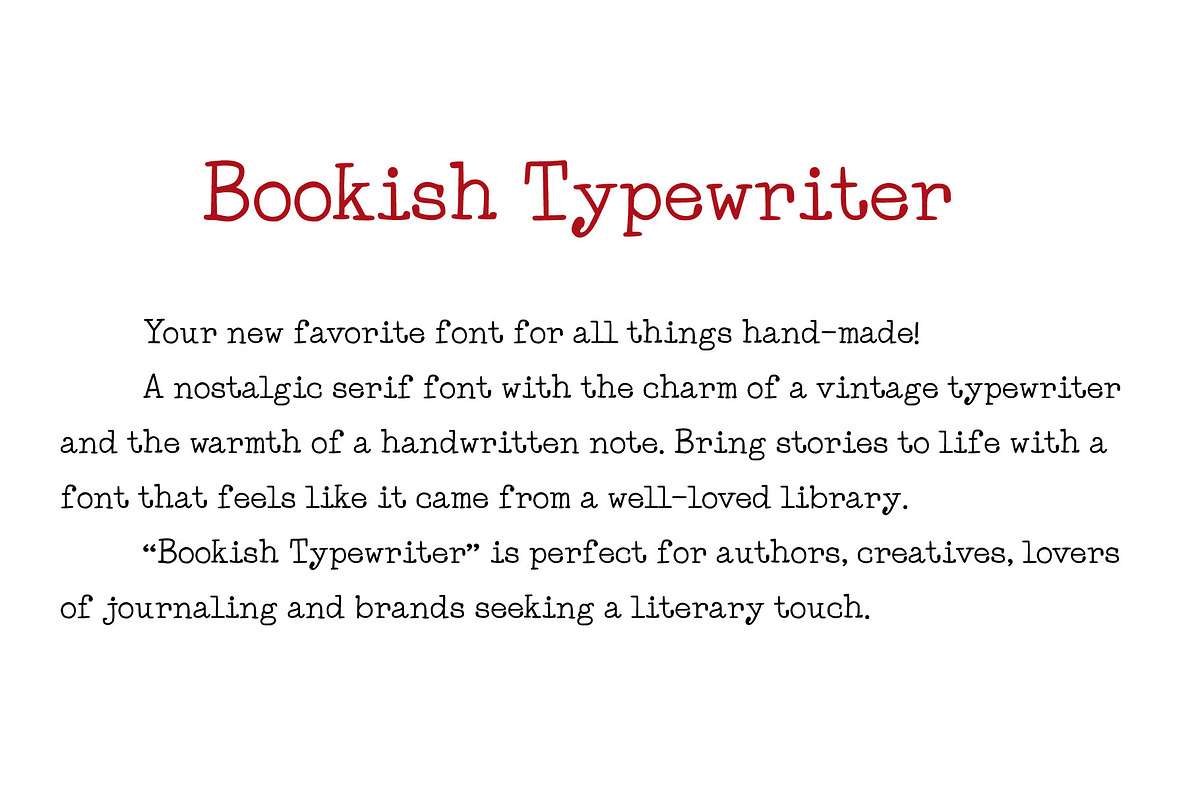 Bookish Typewriter Handwritten Font, a Font by Bloomline Studio (Photo 3 of 6)