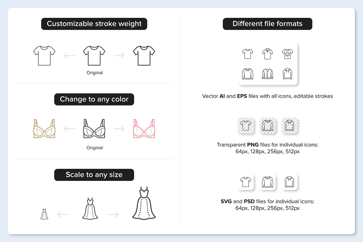254 Clothes & Accessories Icons, an Outline Icon by Nadiinko (Photo 3 of 3)
