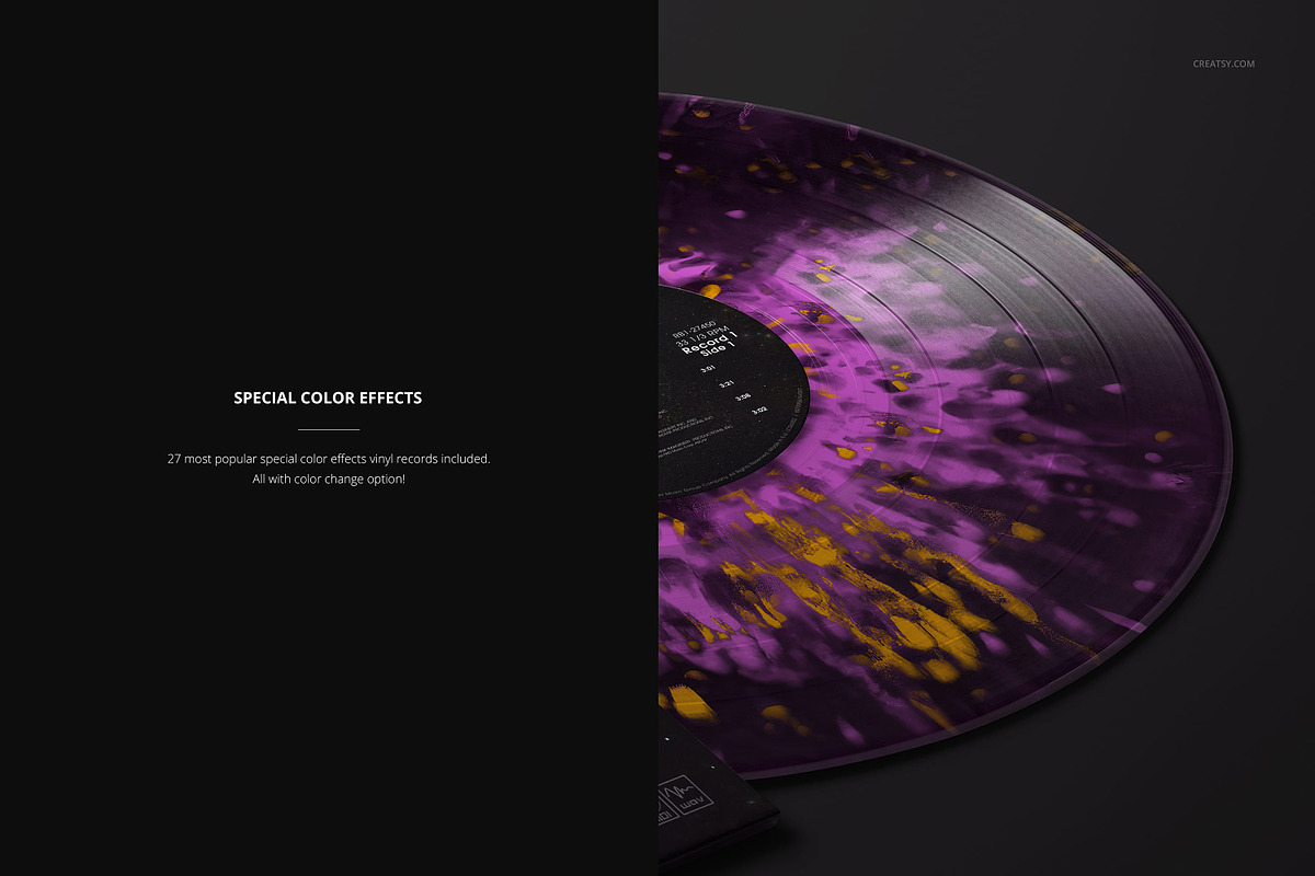 Translucent Vinyl Record Mockup, a Merchandise Mockup by creatsy5