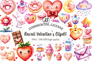 Kawaii Valentine's CLIPART, an Illustration by designcity5 (Thumbnail 1 of 6)