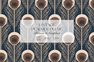 Vintage Peacock Plume Pattern Design, a Pattern Graphic by StudioGlouna