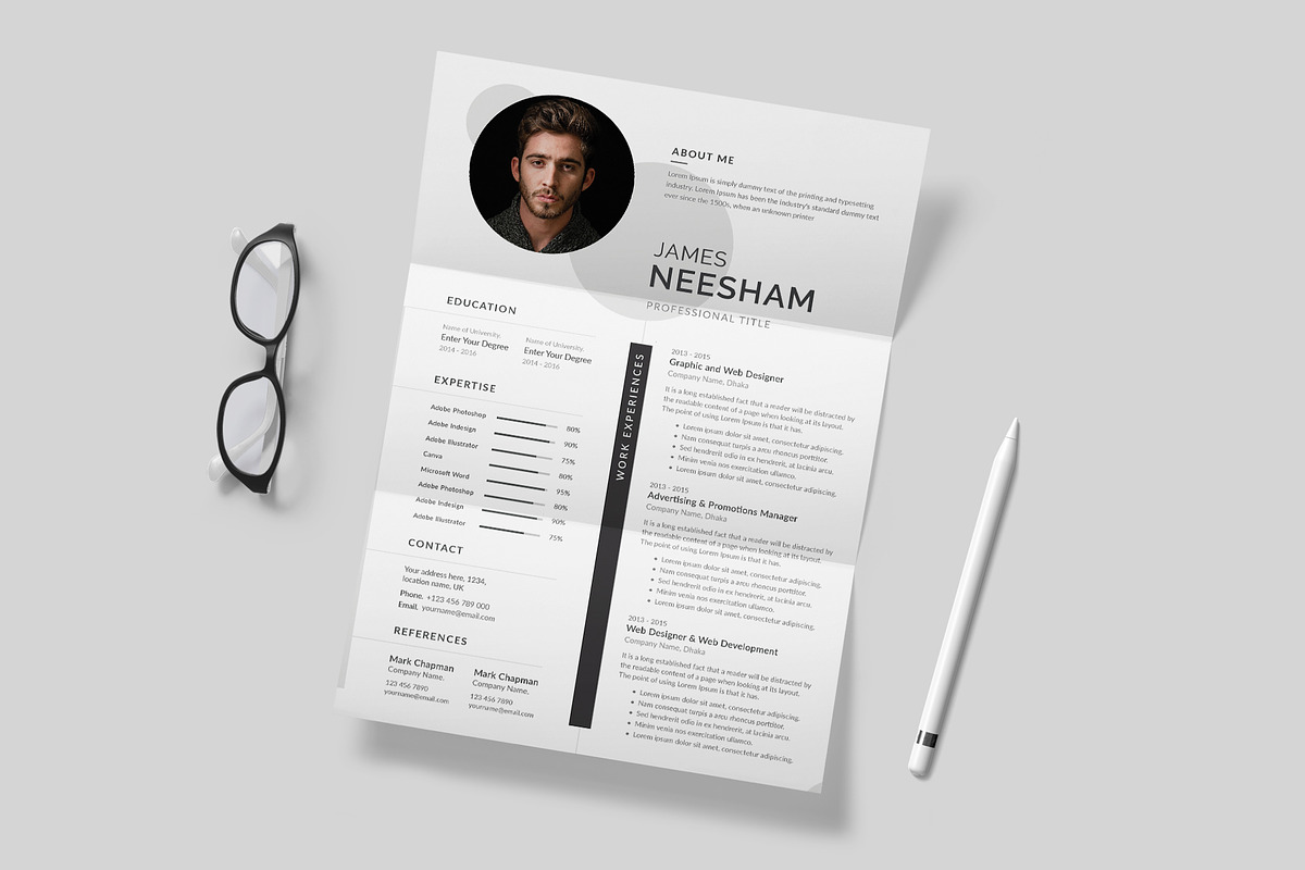 Clean Resume/CV | Word & PSD preview 5