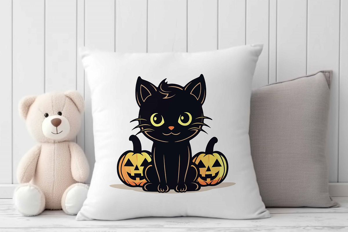 Spooky Halloween Cat Vector Clipart, a Seasonal Illustration by ARTify Illustrations (Photo 9 of 10)