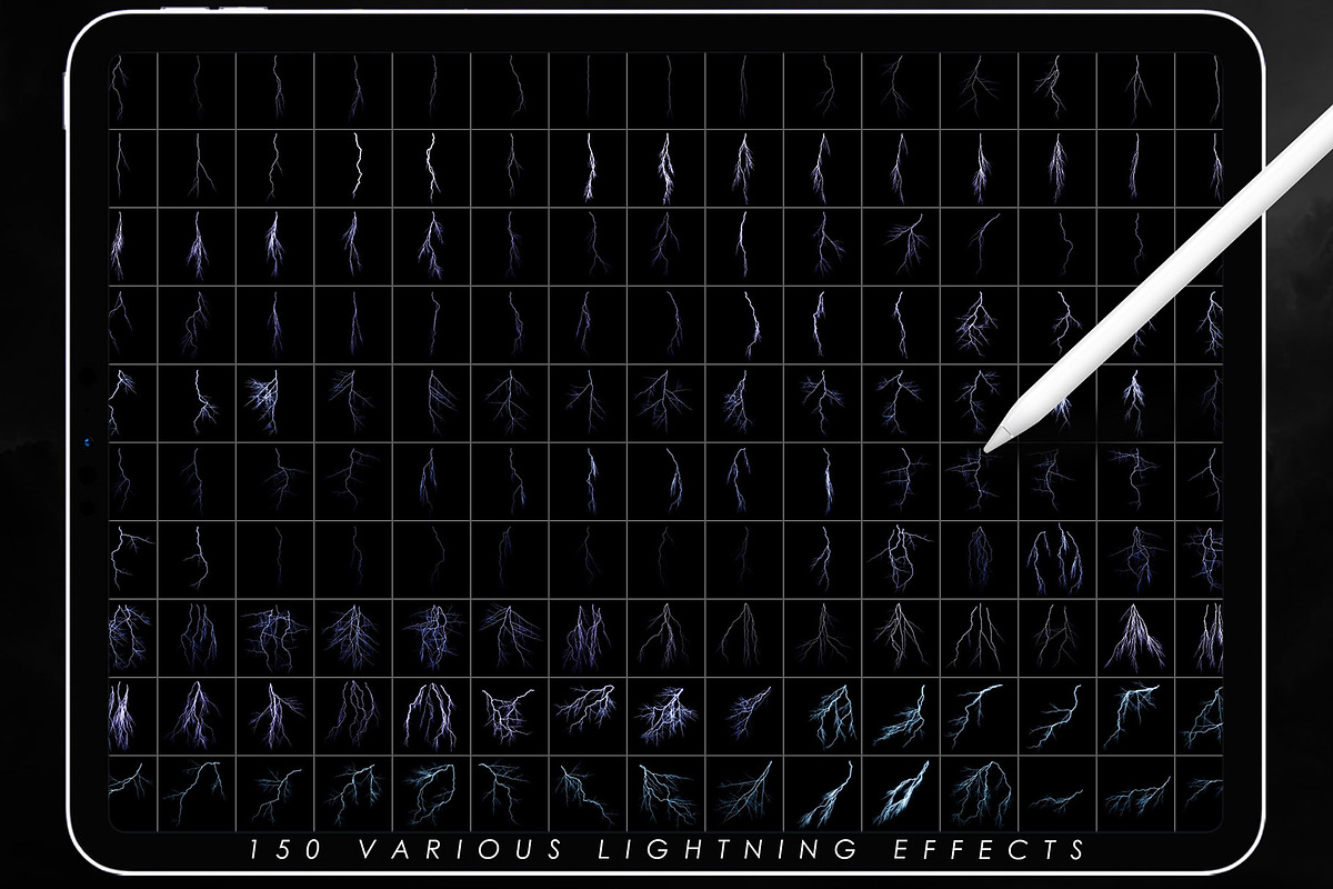 150 Lightning Procreate Brushes, a Brush Add-On by ArtistMef (Photo 2 of 8)