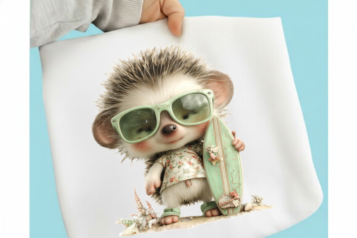 Whimsical Summer Hedgehog Clipart, an Illustration by designcity5 (Photo 3 of 5)