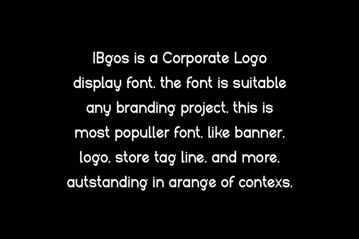Ibgos - Corporate Logo Font, a Sans Serif Font by QR Design Studio (Photo 4 of 6)